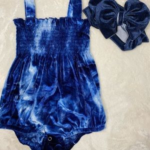 Suede Romper with Headwrap
